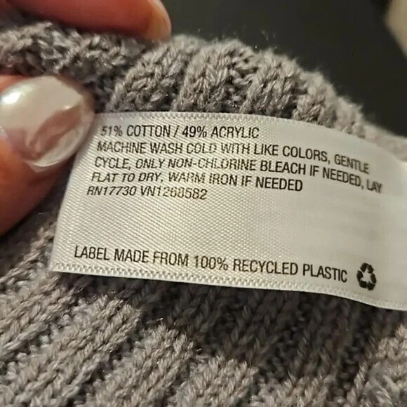 Wild Fable Women's V-Neck Rib Knit Pullover Sweater Gray Size XLarge - Picture 5 of 6